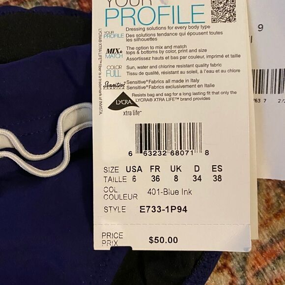 (NWT) Profile brand navy ruffle bikini bot… - Picture 4 of 4